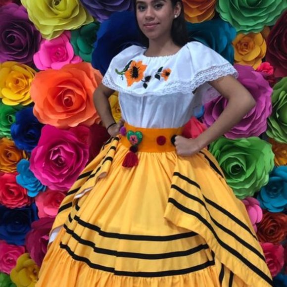 Mexican Ejutla de crespo oaxaca Frida Kahlo style-
